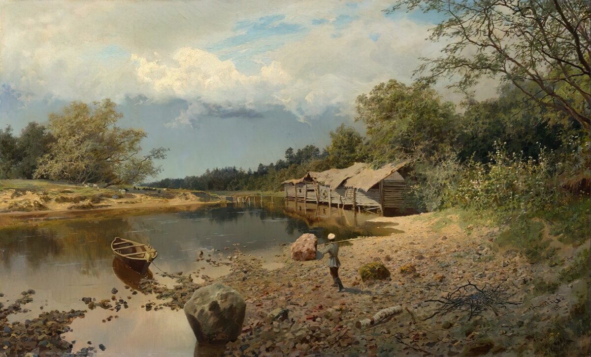 "Забытая мельница", 1891 год. Холст, масло. 72 x 122 см. Киселев Александр Александрович