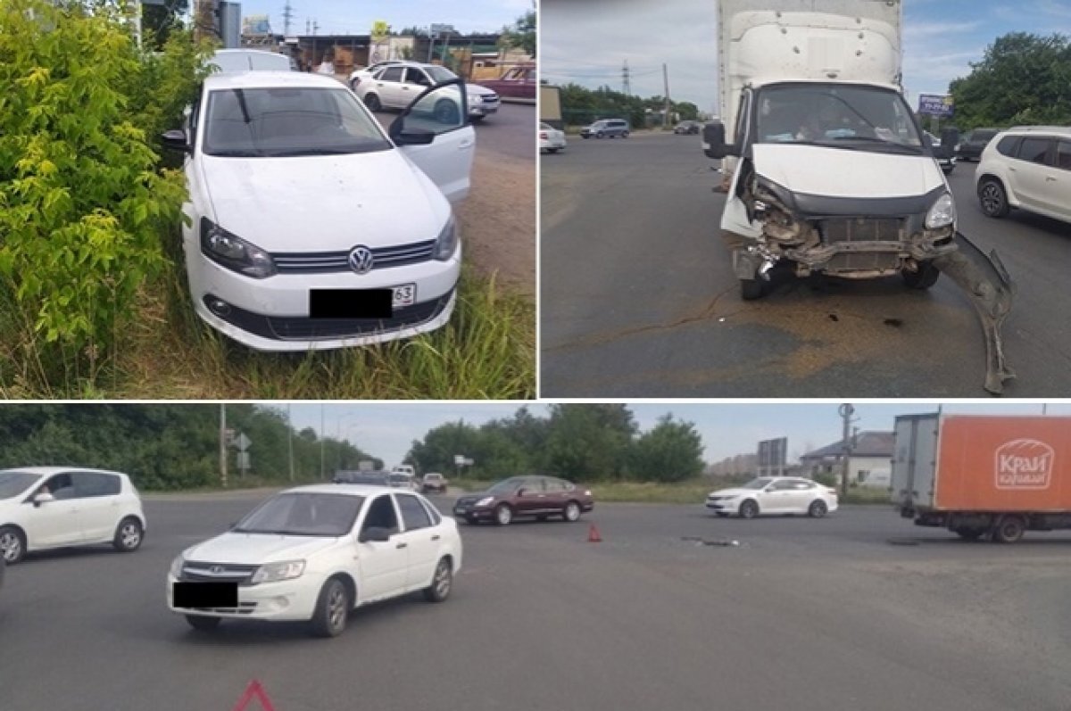    Тольяттинец на «Фольксваген Поло» столкнулся с грузовиком и легковушкой