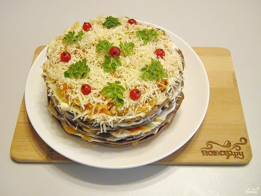 Печеночный торт. Ссылка на источник: povar.ru