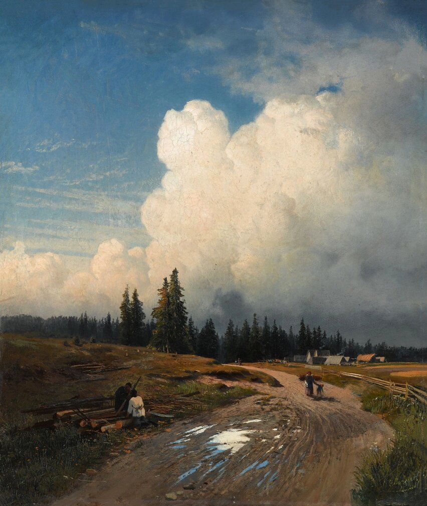 "После грозы", 1868 Холст, масло 53,5 х 45 см. Васильев Федор Александрович