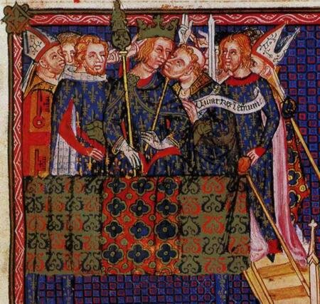 Карл V французский со своими братцами, радостно растаскивавшими страну по кусочкам. Иллюстрация любезно найдена и предоставлена читательницей канала.🌺