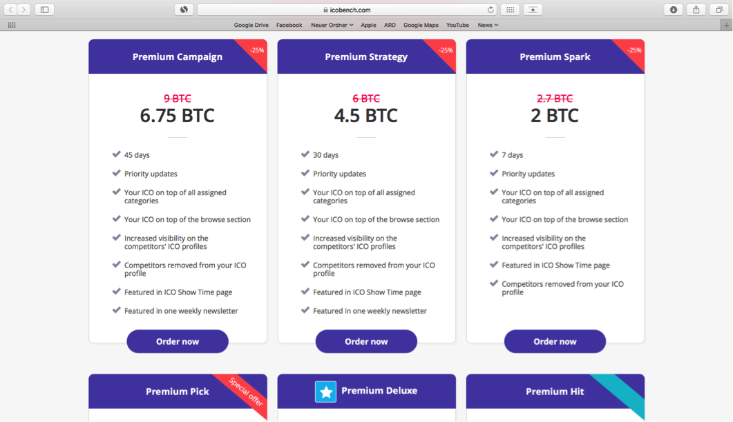 [caption id="attachment_4683" align="aligncenter" width="1061"] Например, появляться на станицах конкурентов, но они будут заблокированы на странице этого ICO. И обратите внимание на порядок цен.[/caption]