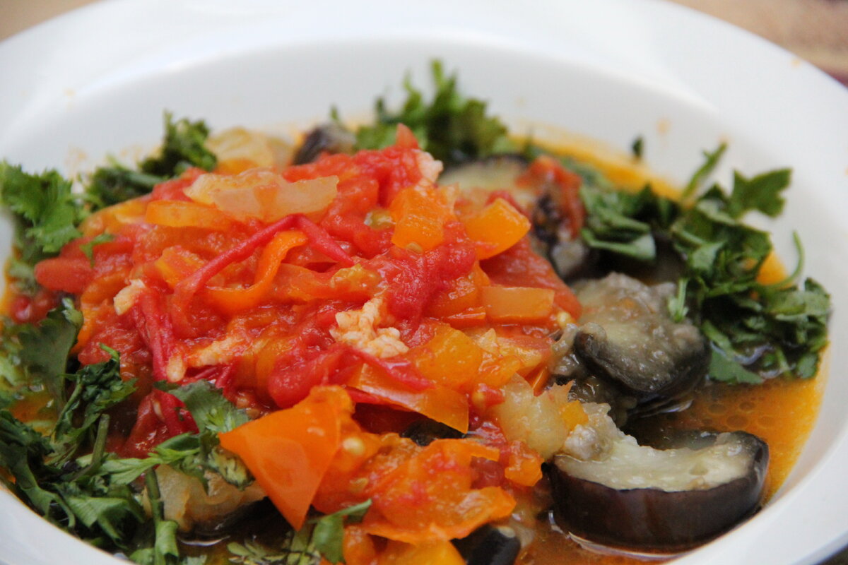 Теплая закуска из баклажан