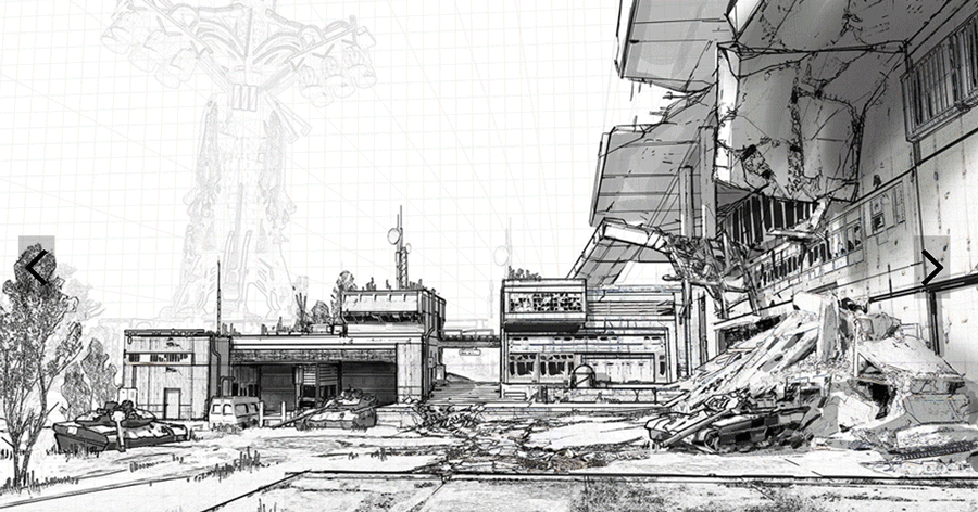 Команда художников создавала наброски для первой локации «Космодром» и в игре мы видим прямое воплощение идеи и сотрудничество различных подразделений Bungie.