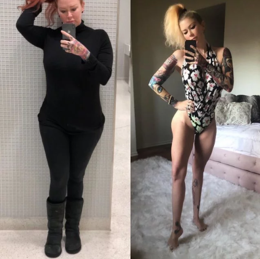 44-летняя американская фотомодель и предприниматель Дженна Джеймсон, которая в прошлом была порноактрисой, опубликовала несколько фото, на которых видно, как изменилась фигура звезды.