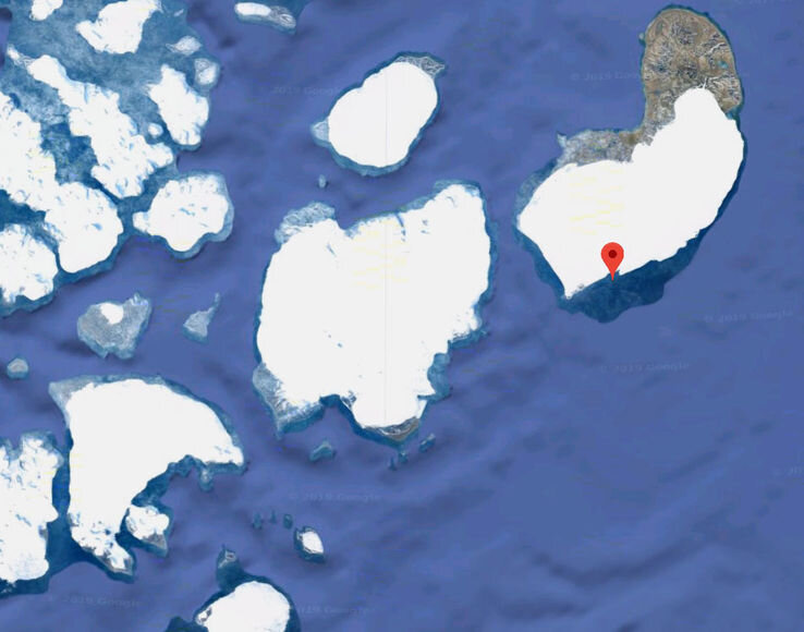 Место, где был остров Перламутровый. Скриншот из Google Maps.  