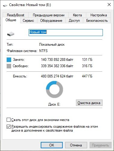 занято примерно 30% от ёмкости накопителя
