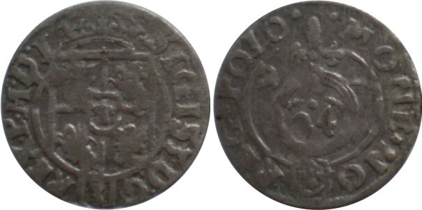 Речь Посполитая, полторак (1/24 талера) Сигизмунда III, 1622 г. (минтмарка: герб "Сас"). Такие монеты часто попадаются в кладах, найденных на территории Восточной Европы