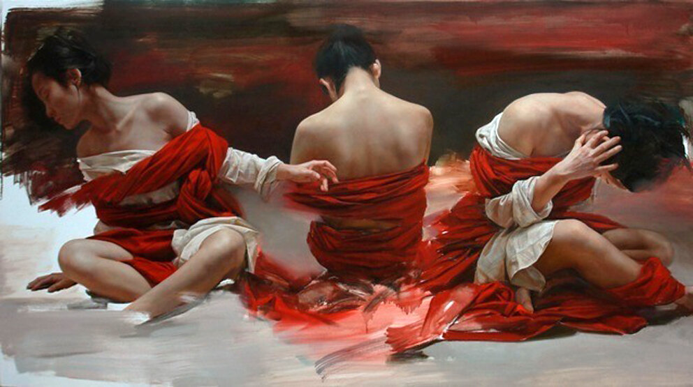 Китайский художник Wang Yidong & Liu Yuanshou.