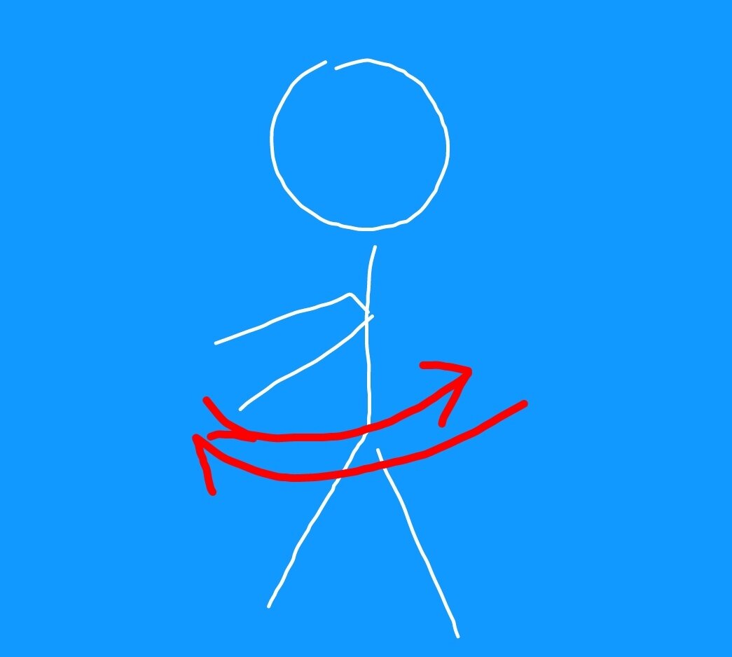 Повороты туловища для разогрева тела перед растяжкой.