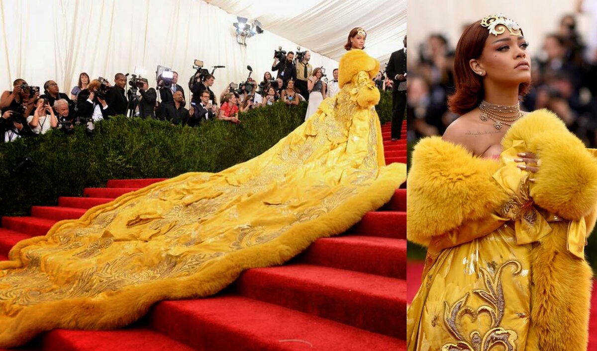 Рианна в платье Guo Pei на "Met Gala" в 2015 году. Источник фото: thebeautynews.com