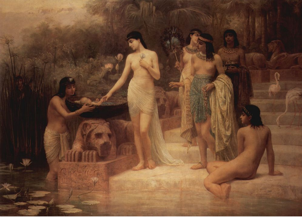 Дочь фараона находит младенца Моисея. Худ. Э. Лонг, 1886 г.