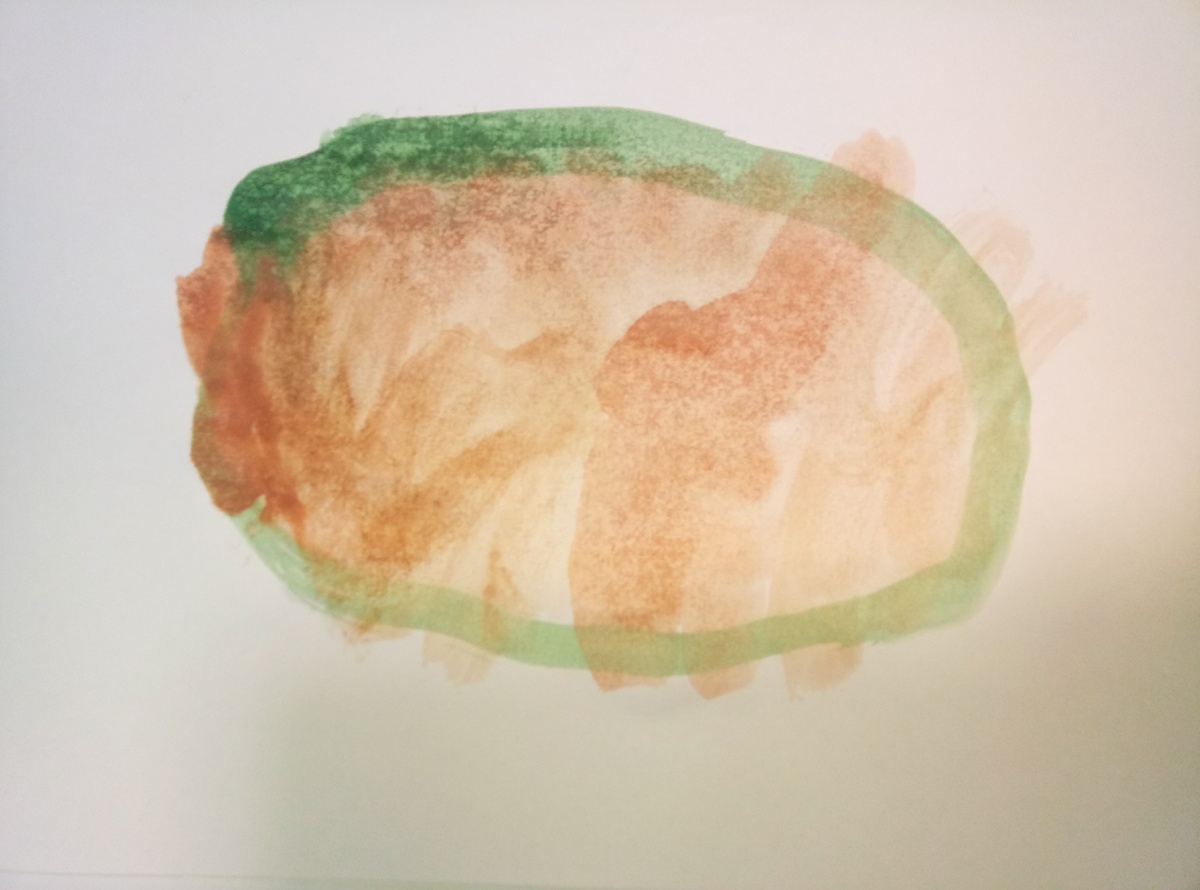 Рисунок Анастасии "Закрашенный круг с зеленым контуром"