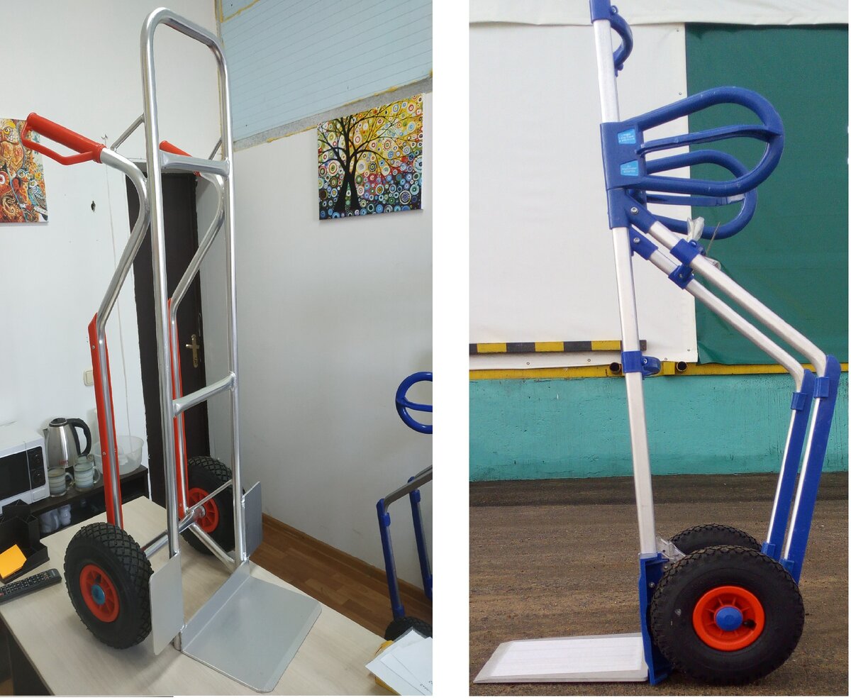 Тележки складские с пневмошинами.