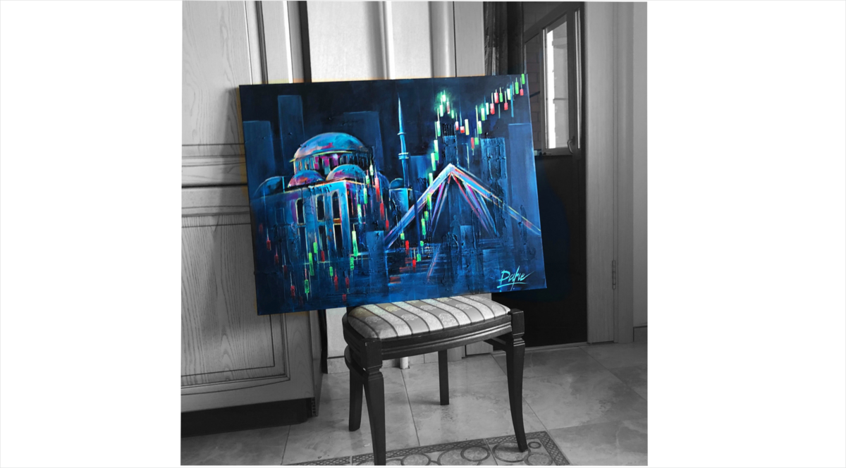 Современный художник  Дарья Арье @daria_artie. На картине "Японские свечи"