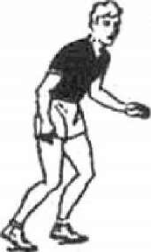 Основная стойка - обе ноги расположены на одном уровне, стопы параллельны на расстоянии 20-30 см друг от друга. ОЦТ тела игрока проецируется на середину опоры, вес тела равномерно распределен на обе ноги, согнутые в коленях. Туловище несколько наклонено вперед, согнутые в локтях руки вынесены перед туловищем(см. рис.)