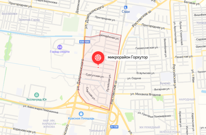 Карта краснодара хутор октябрьский
