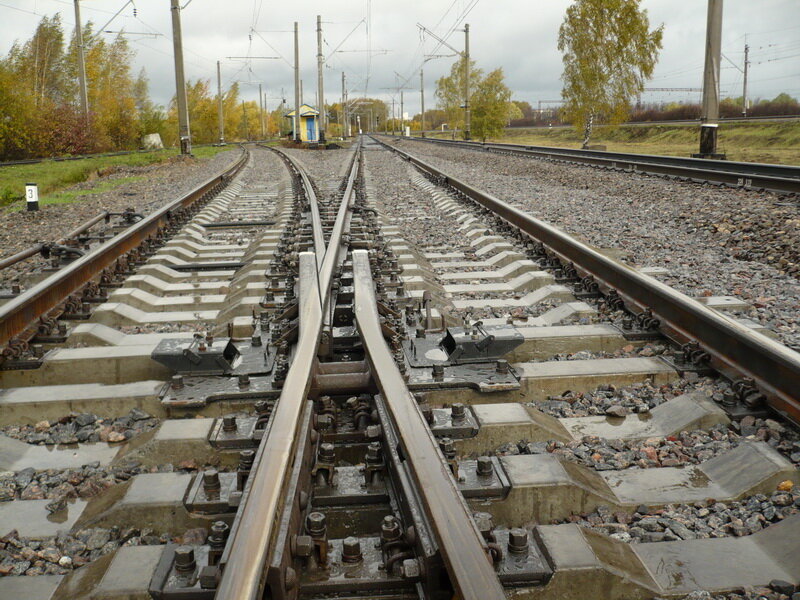 Стрелочный перевод с крестовиной НПК