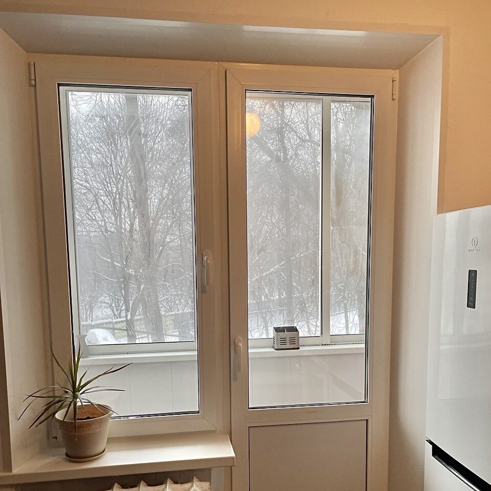 Установка балконного блока