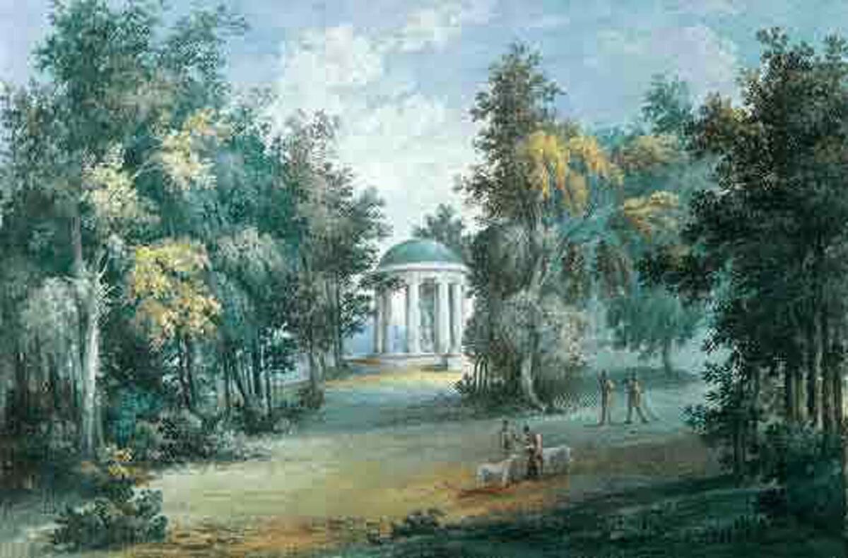 А. Кузнецов. Вид храма Екатерины II в парке имения Братцево.1810