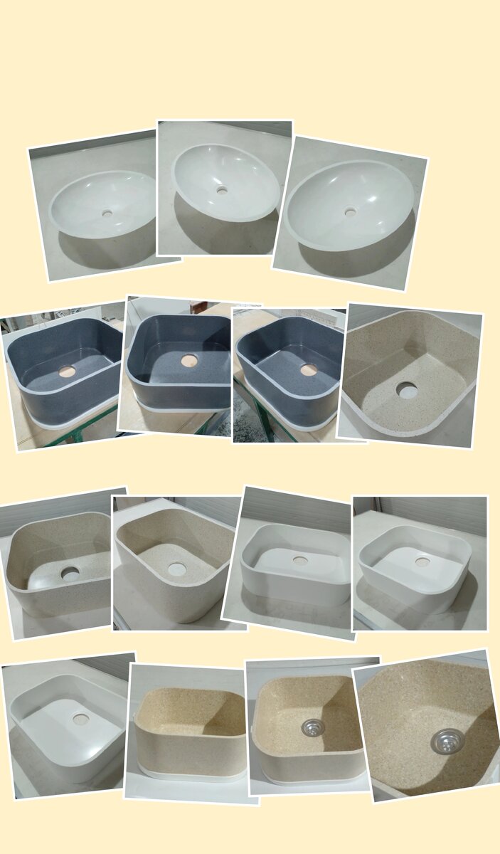 Из акрилового камня, можно изготовить мойку или раковину любой формы и размера.