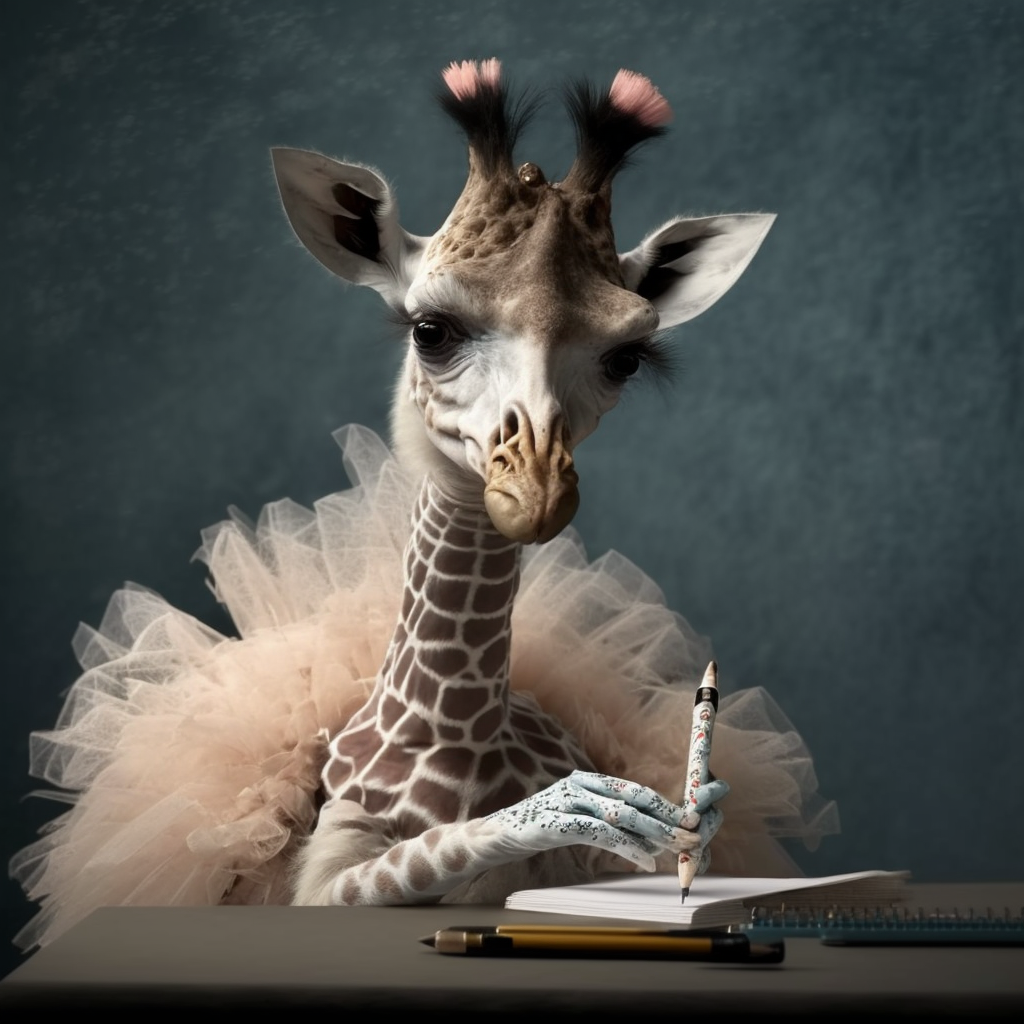 жираф пишет статью в Дзен