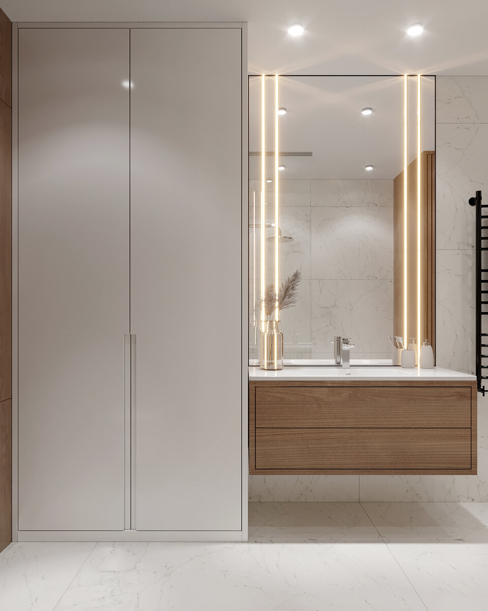 Кадр из дизайн проекта квартиры в ЖК «Аквамарин» (г.Владивосток)