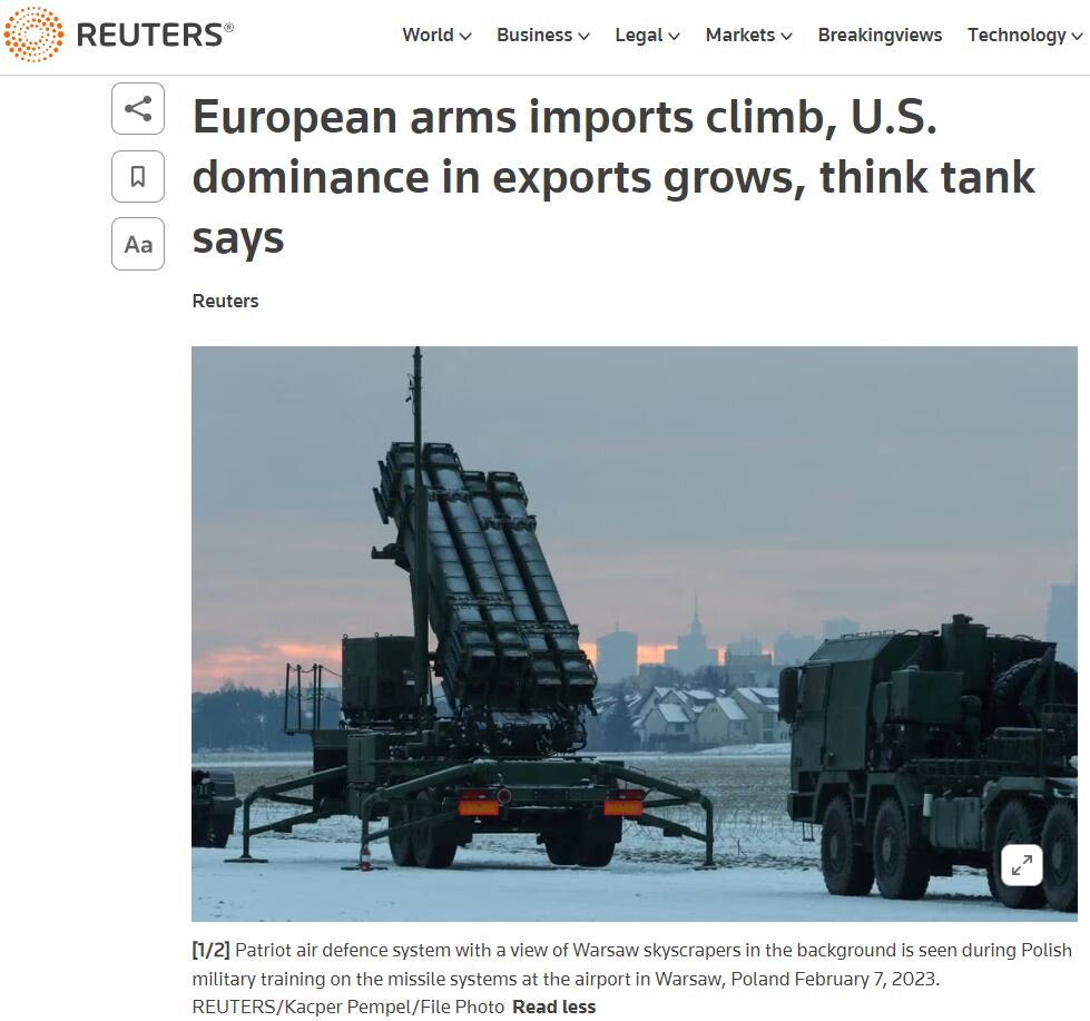 Скриншот с сайта Reuters 