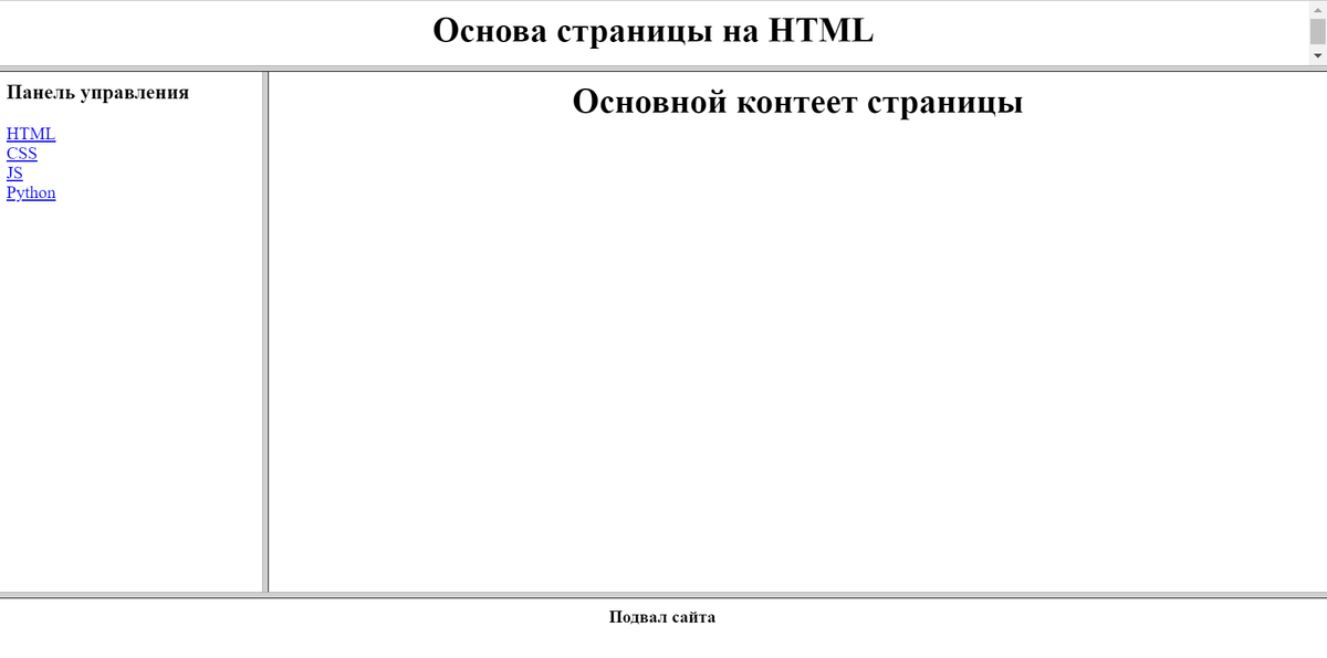 Страница написанная на HTML