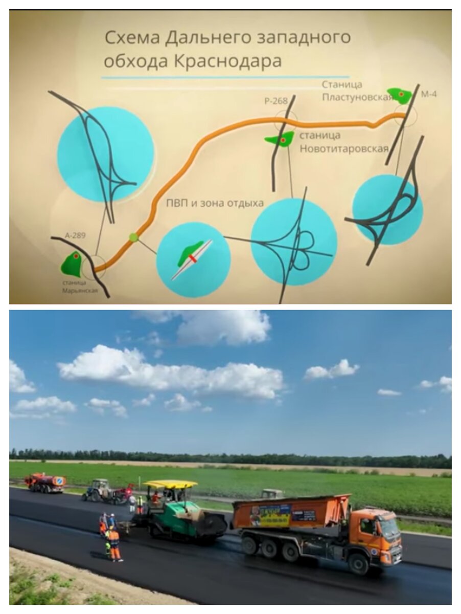 Схема нового западного обхода краснодара