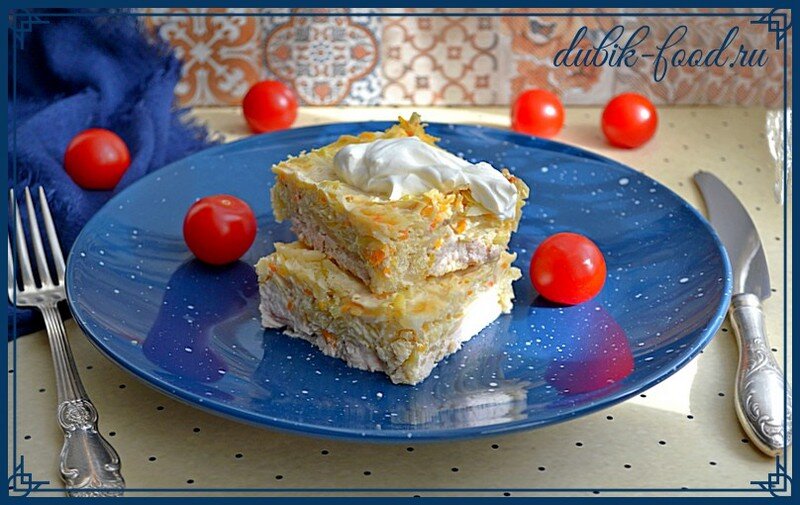 Ленивый пирог – запеканка с курицей для домашнего вкусного ужина