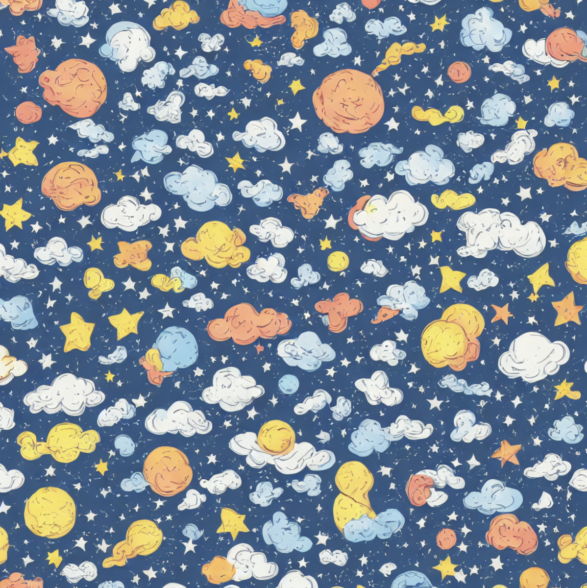 узор по запросу "stars, clouds pattern"