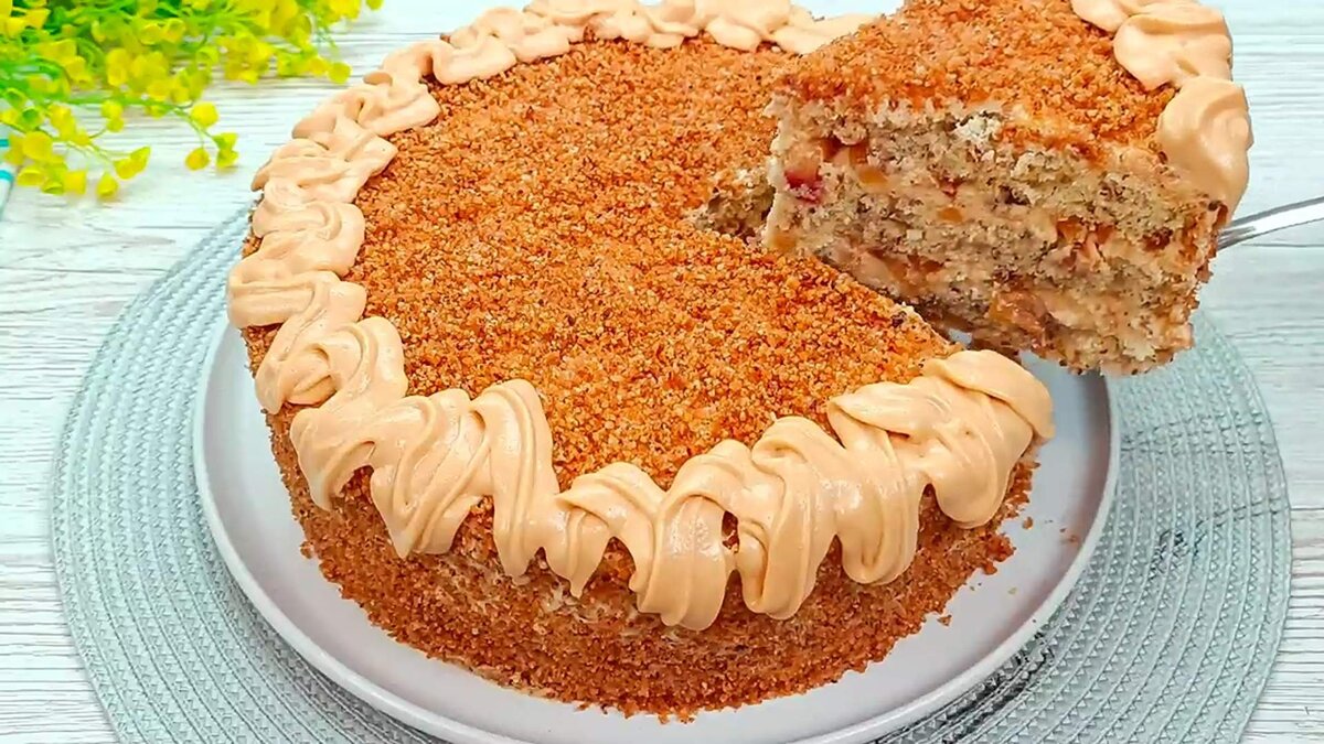 Ореховый торт со сгущенкой
