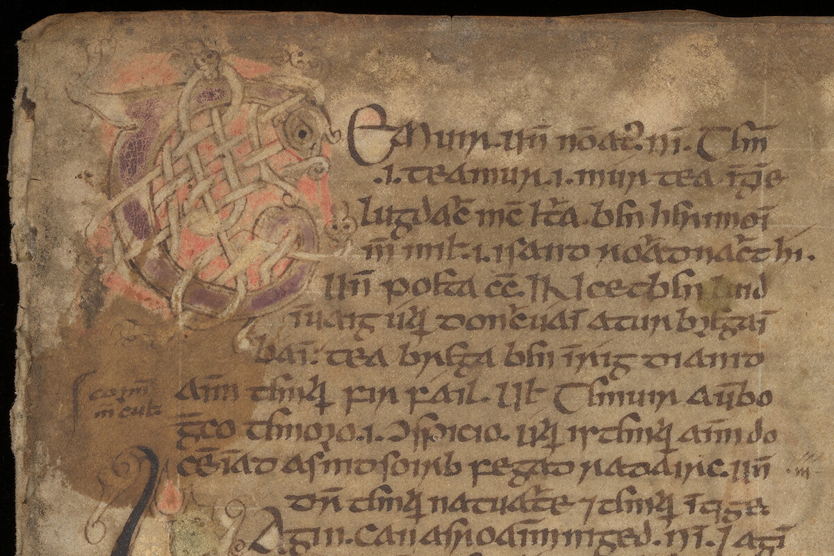 Страница книги Ленстера, в которой сохранилась первая версия Книги захватов Ирландии