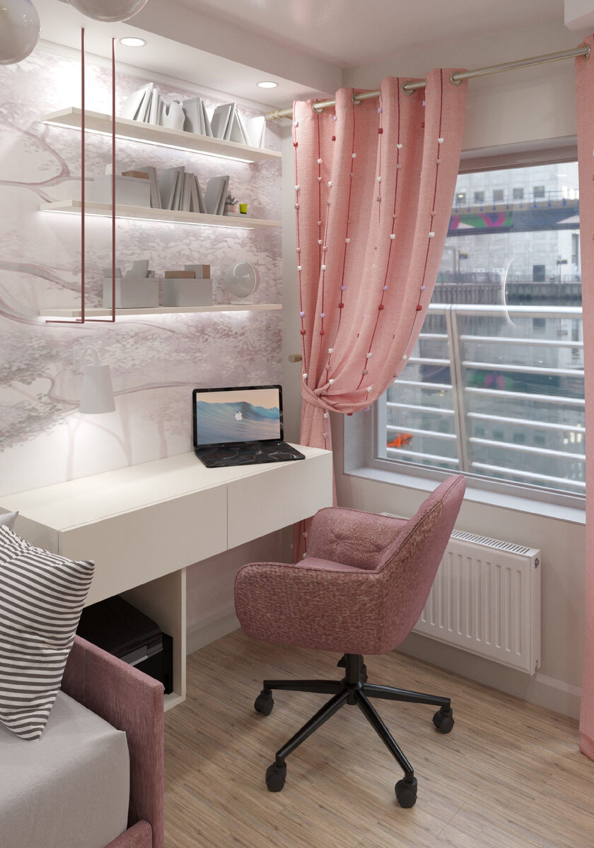 Локаничный интересный дизайн полок 