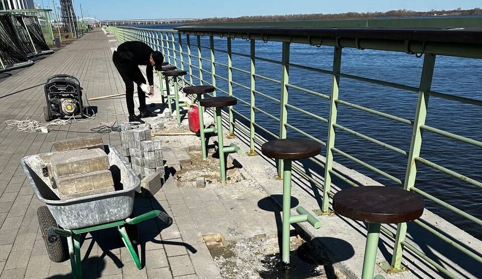    Строители уже начали перекладывать брусчатку Анастасия Красушкина