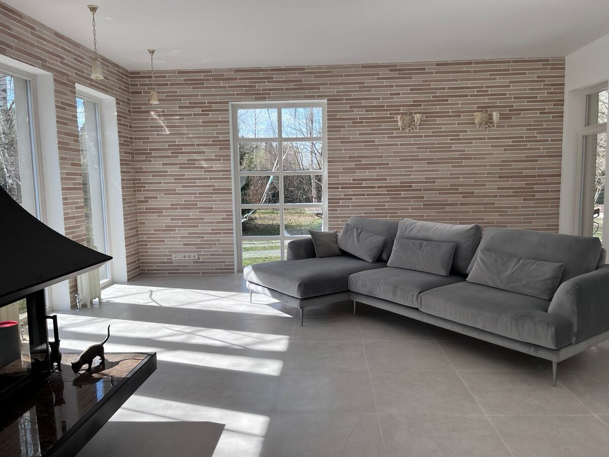 Ригельная плитка под кирпич в интерьере