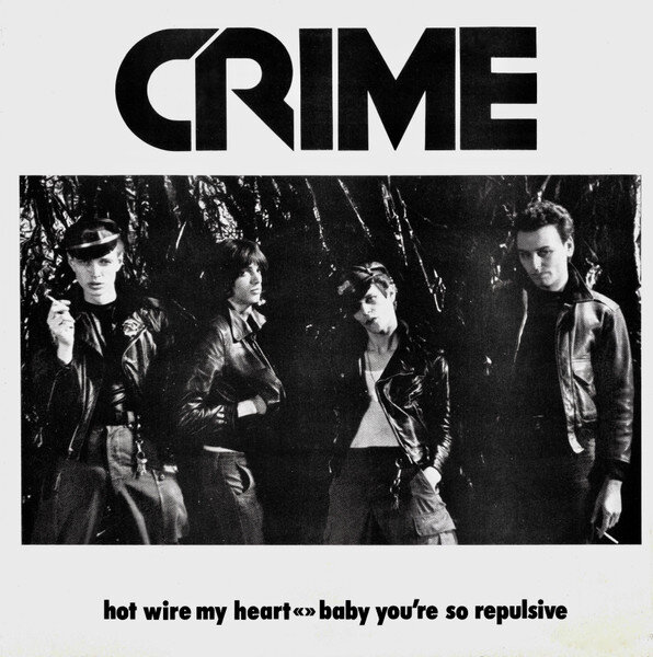 Рики Вилльямс второй слева на обложке сингла Crime "Hot Wire My Heart / Baby You're So Repulsive", 1976