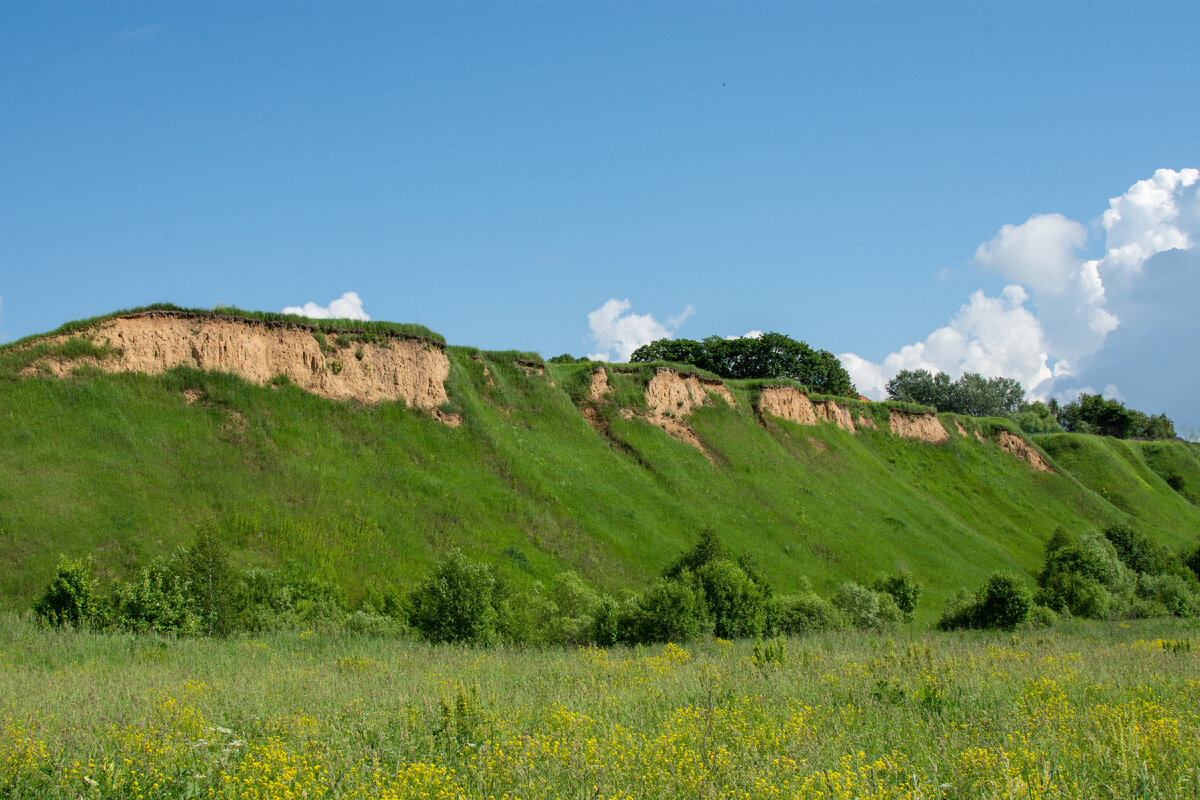 Крутой левый берег.