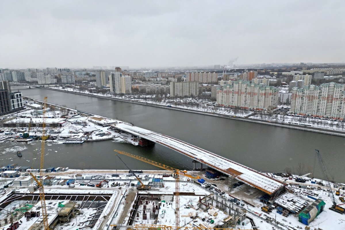 Строительство моста через затон новинки