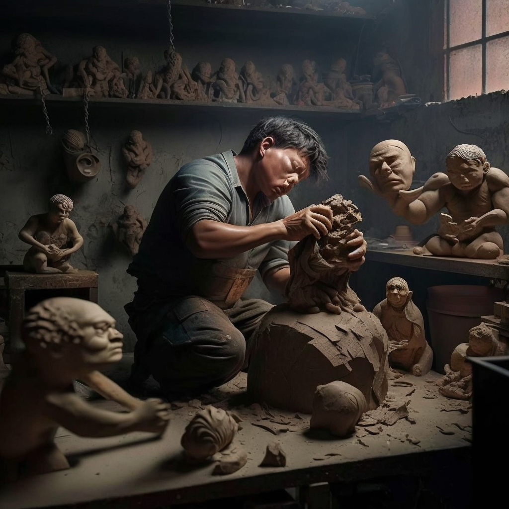 Это главный "герой" Барни за работой. Он должен был быть слепым, но стал азиатом. 