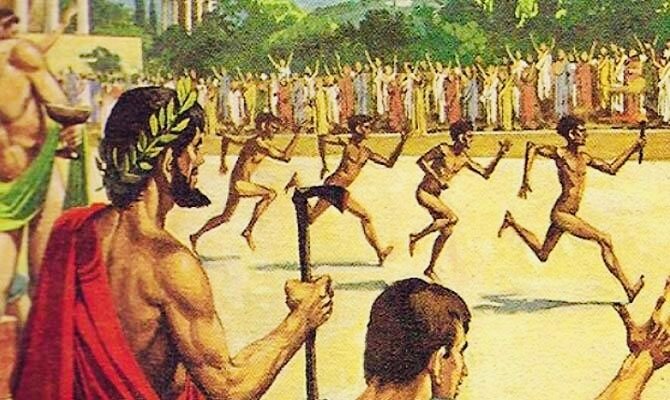 Первое состязание бег