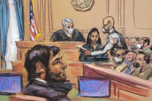 Саипов в суде. Иллюстрация с сайта Reuters