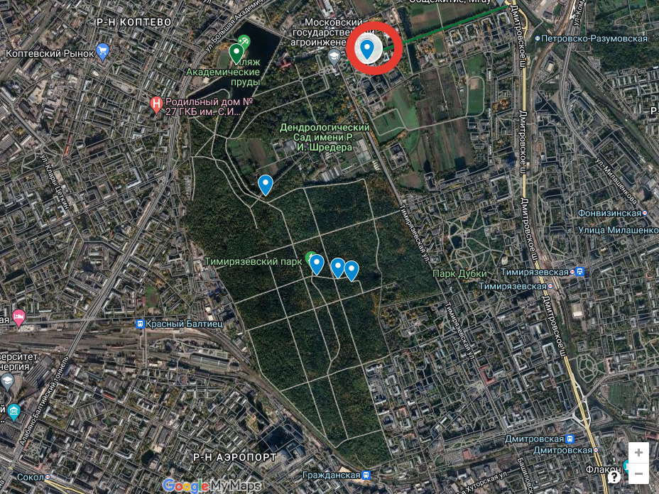 Местоположение мемориальной таблички по адресу Лиственничная аллея, 8.