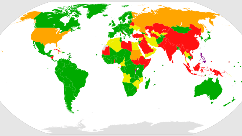    Карта стран, являющихся и не являющихся членами МУС ©Общественное достояние Wikipedia.org