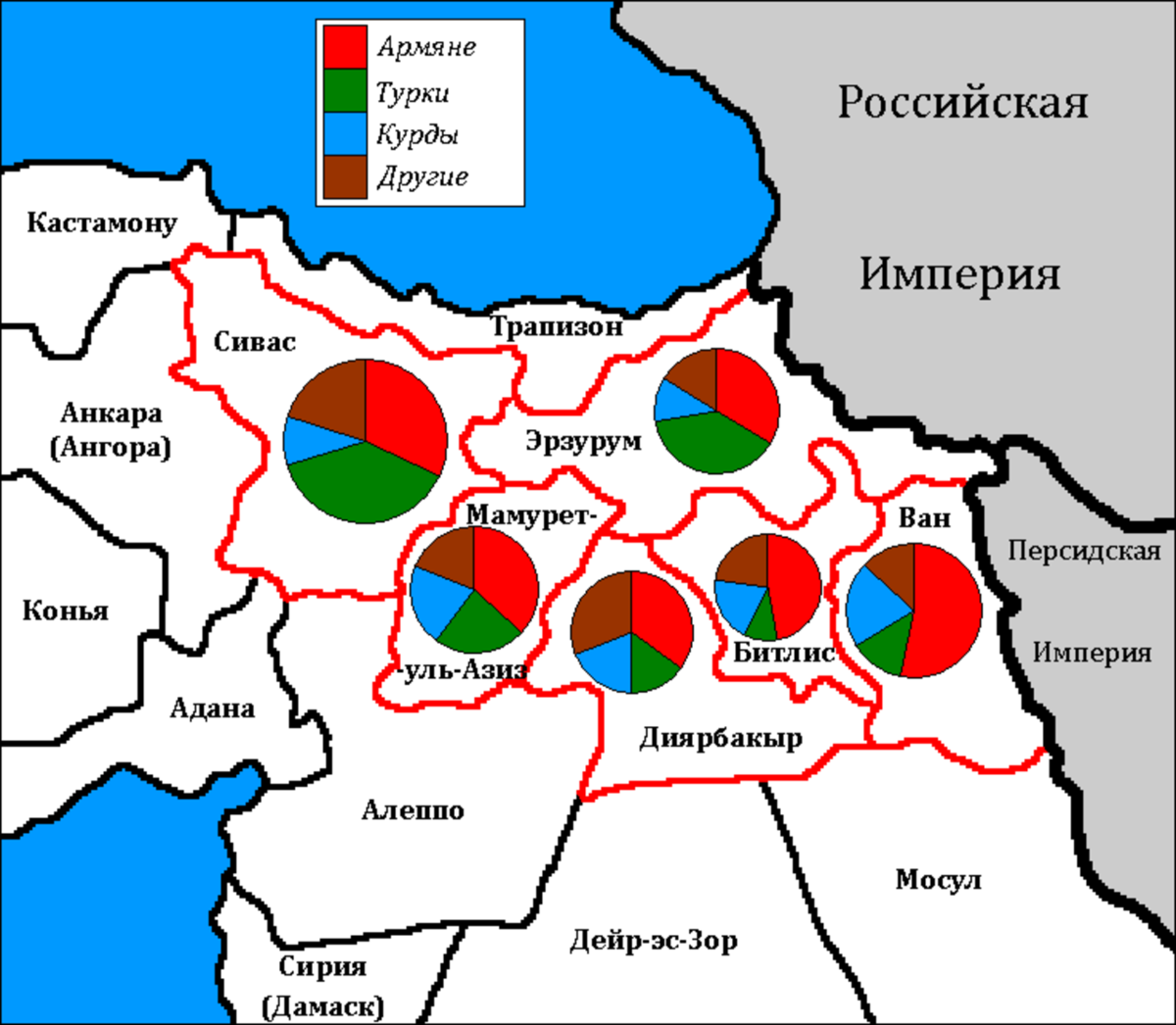 Армения до 1915 года карта
