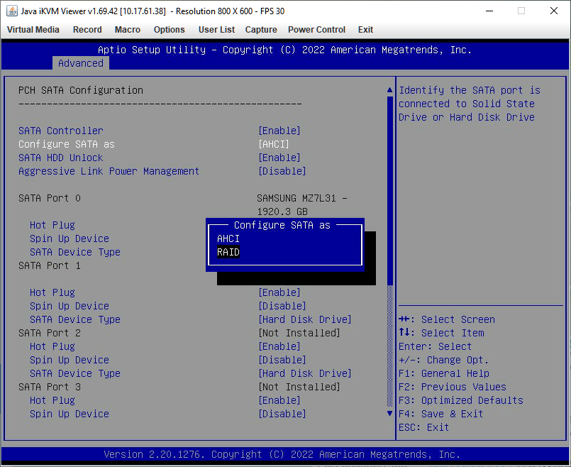 SATA configuration: Raid. Intel s2600wt настройка Raid. SSATA.