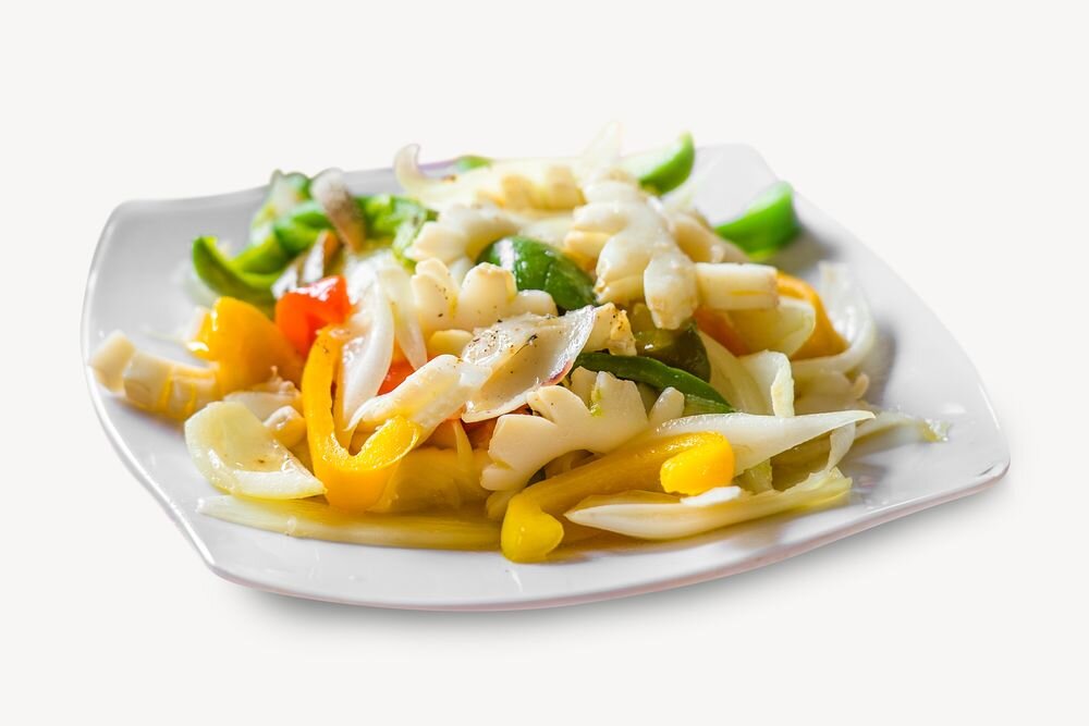 Салат «Царский» с кальмарами, креветками и красной икрой - рецепт с фото
