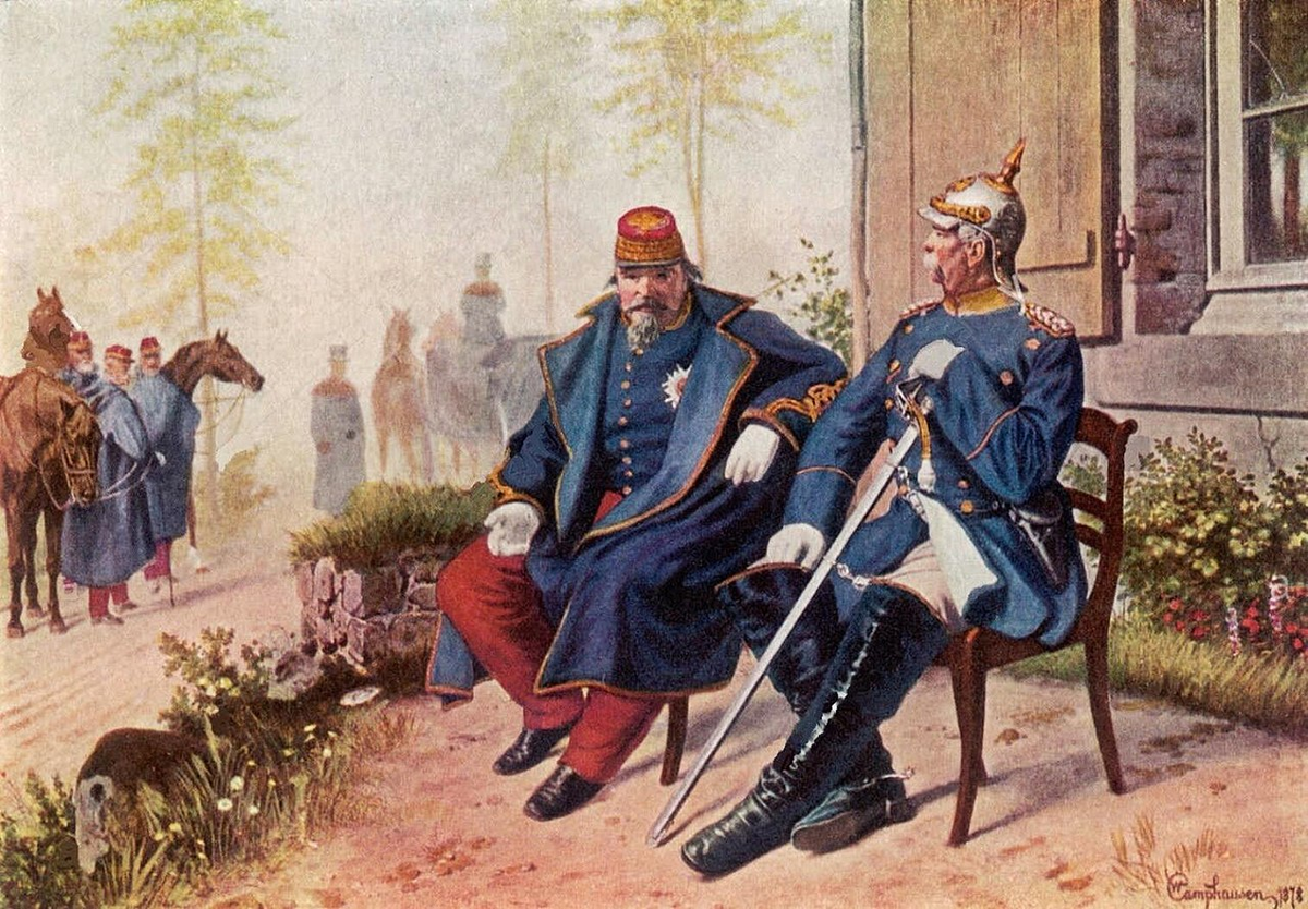 Наполеон в плену у Бисмарка на иллюстрации В.Кампхаузена