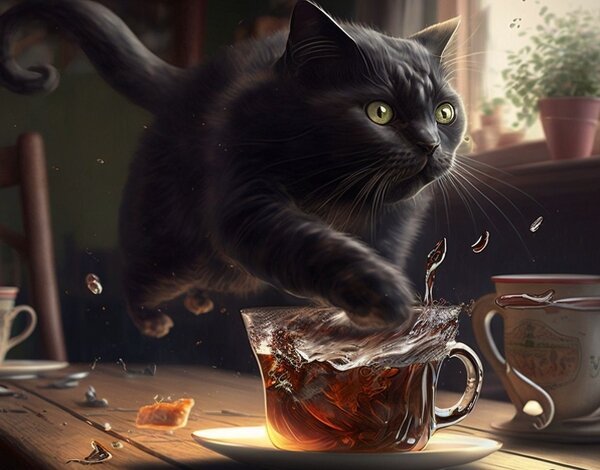 Наступил прямо в чай...